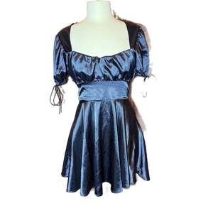 Lucy in the Sky Navy Blue Satin Dress Size Large